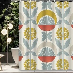 NWOT Geometric Floral Shower Curtain - Multicolor